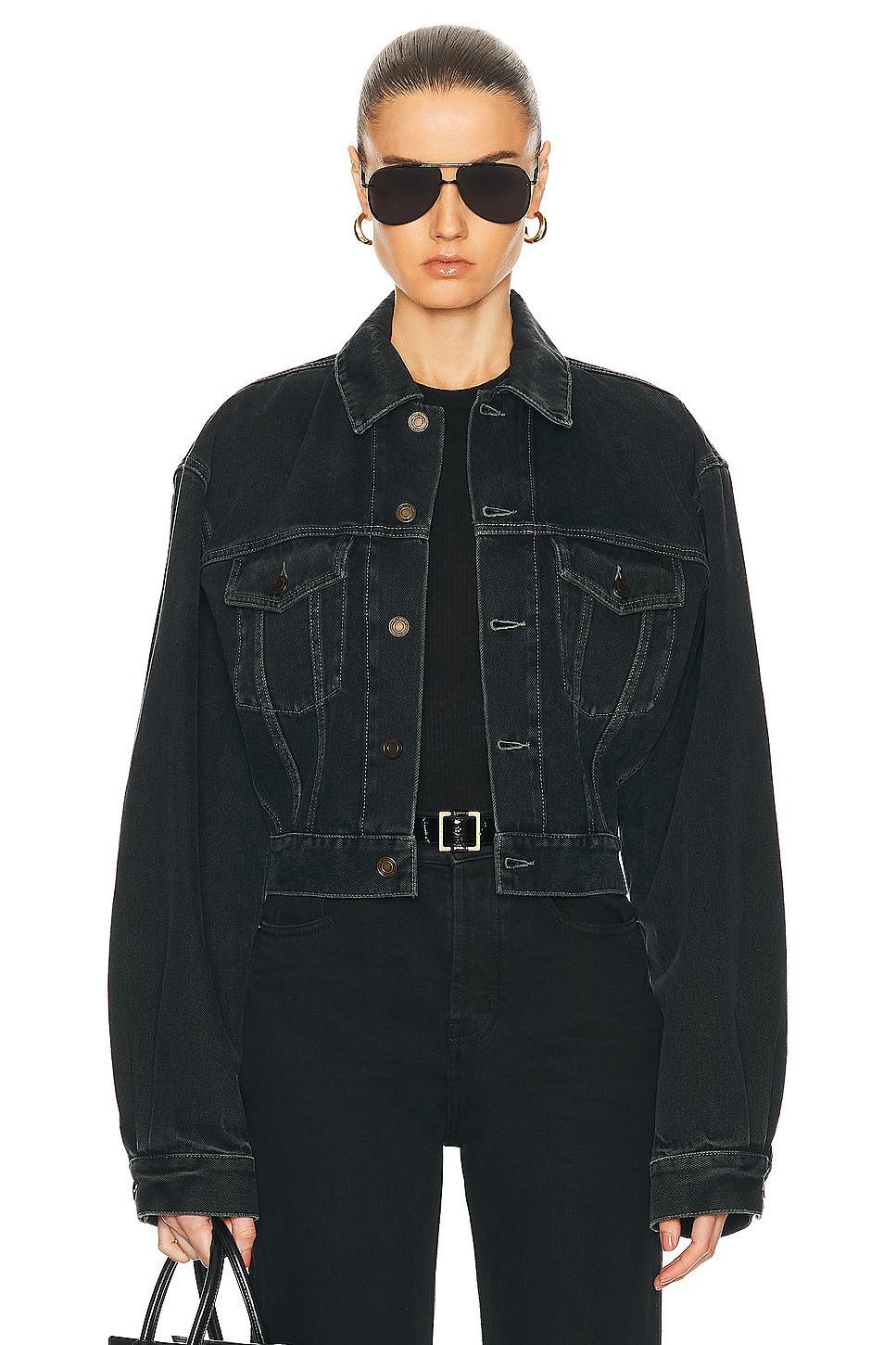 Saint Laurent Neo 80s Denim Jacket in Black Product Image