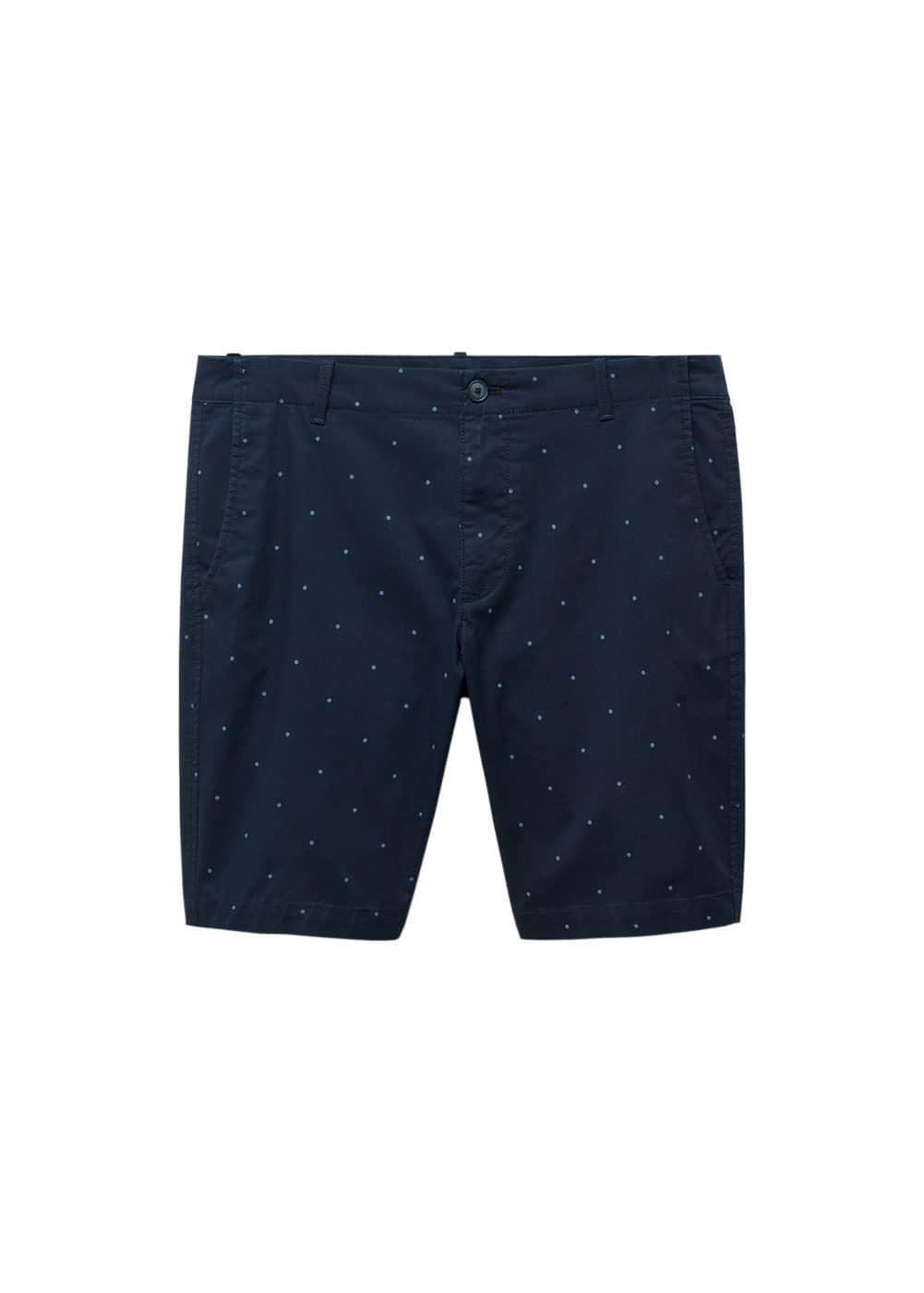 MANGO MAN - Slim-fit cotton micro-print bermuda shorts navyMen Product Image