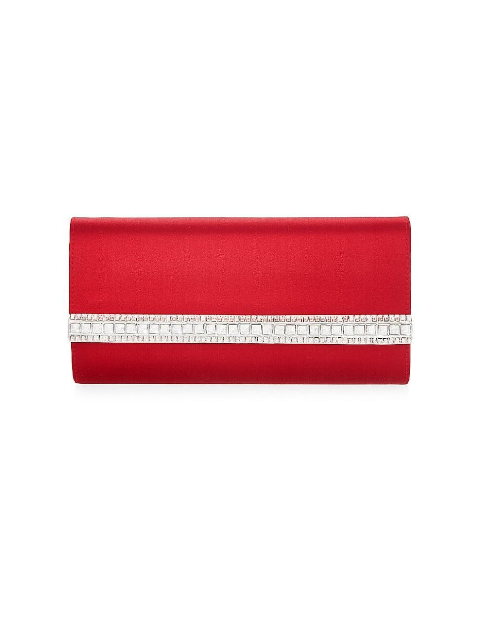 JUDITH LEIBER COUTURE Perry Crystal Bar Satin Clutch Product Image