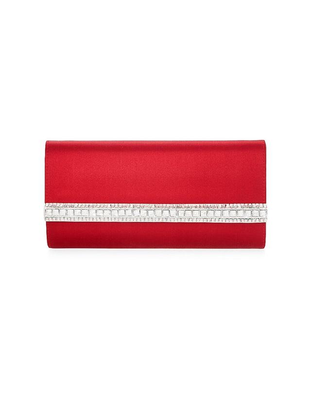 JUDITH LEIBER COUTURE Perry Crystal Bar Satin Clutch Product Image