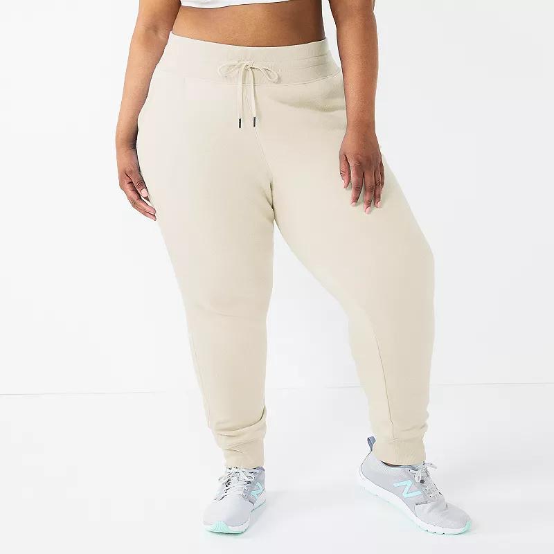 Plus Size Tek Gear Ultrasoft Fleece Jogger Pants, Womens Natural Product Image