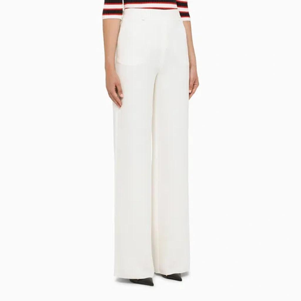 Silk-crepe Wide-leg Pants In White Product Image