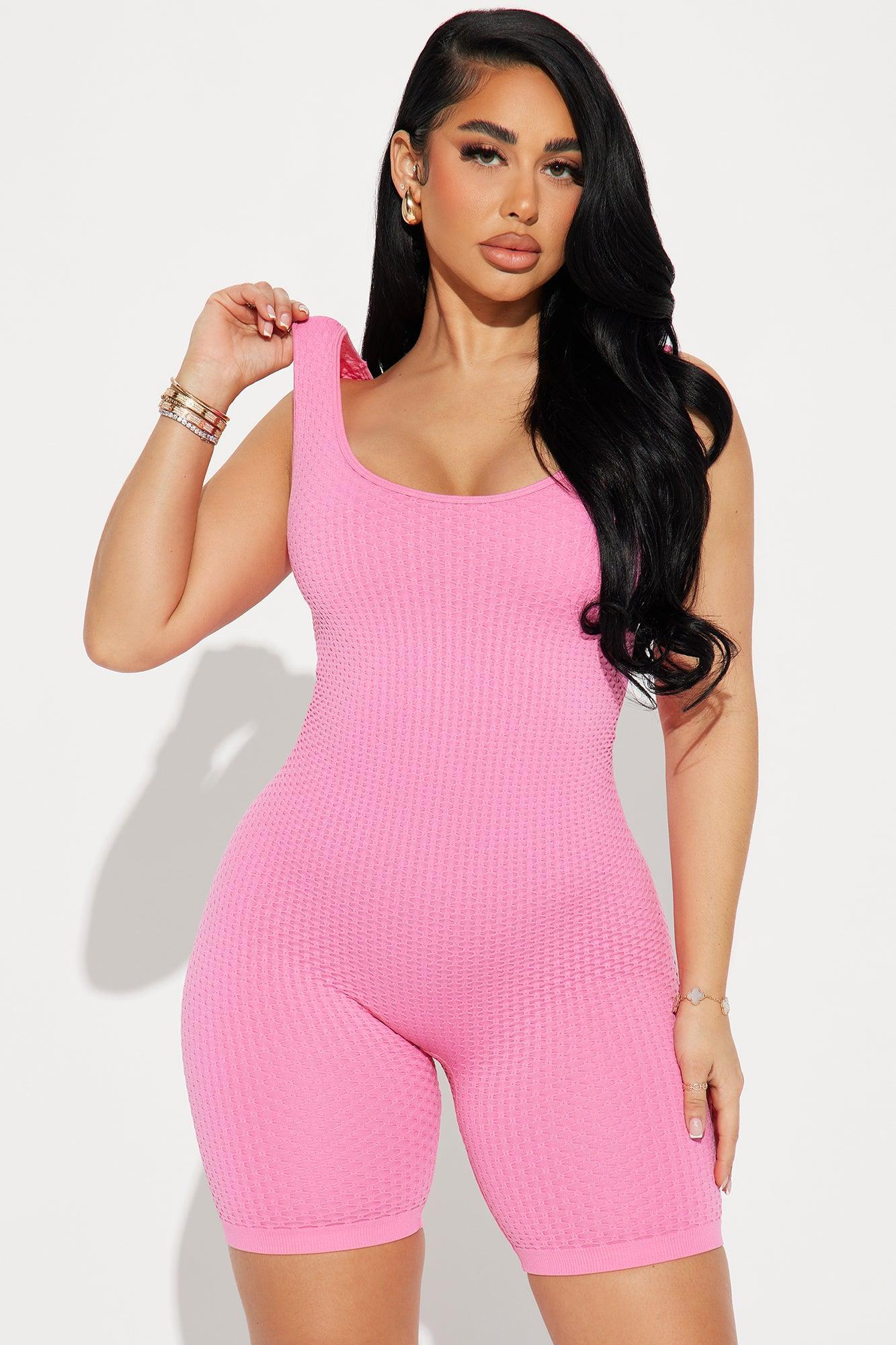 Barre Class Textured Active Romper - Pink Product Image