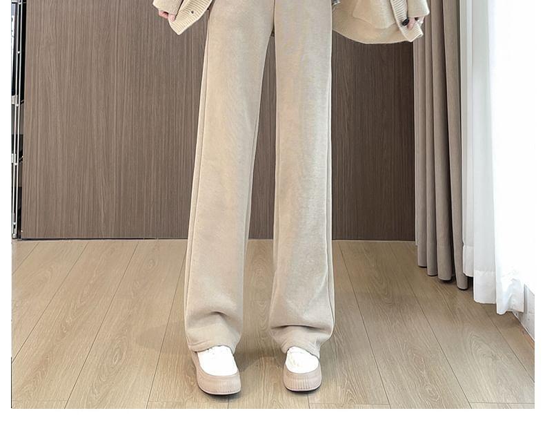 High Waist Plain Loose Fit Sweatpants Product Image