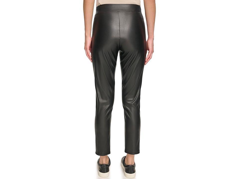 DKNY Faux Leather Pull-On Leggings Women's Casual Pants Product Image