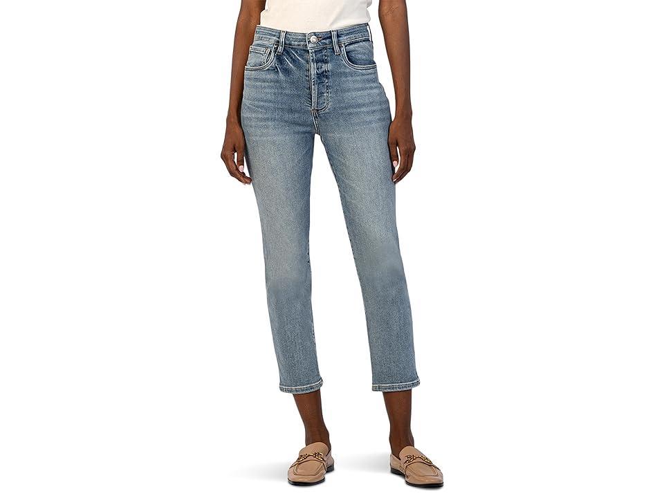 KUT from the Kloth Elizabeth High-Rise Crop Straight Legs Regular Hem In Supported (Supported) Women's Jeans Product Image