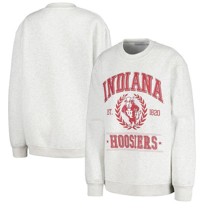 Womens Established & Co. Ash Indiana Hoosiers Logo Pullover Sweatshirt product image