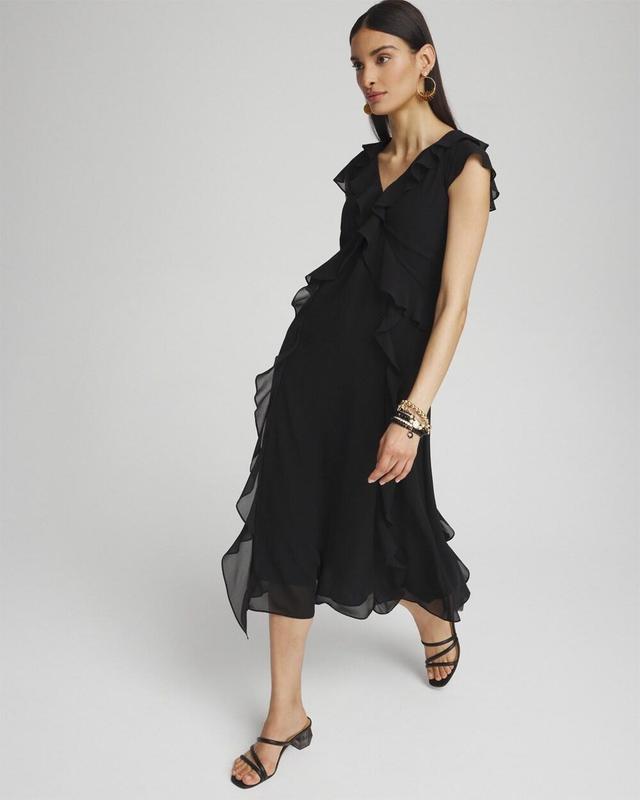 Women's Chiffon Faux Wrap Dress Product Image