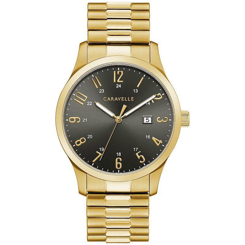 Men's Caravelle by Bulova Gold-Tone Expansion Watch with Grey Dial (Model: 44B126) Product Image