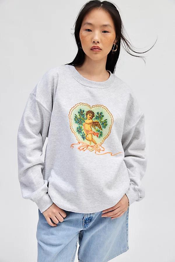 Sweet Cherub Graphic Crew Neck Pullover Top Womens at Urban Outfitters product image