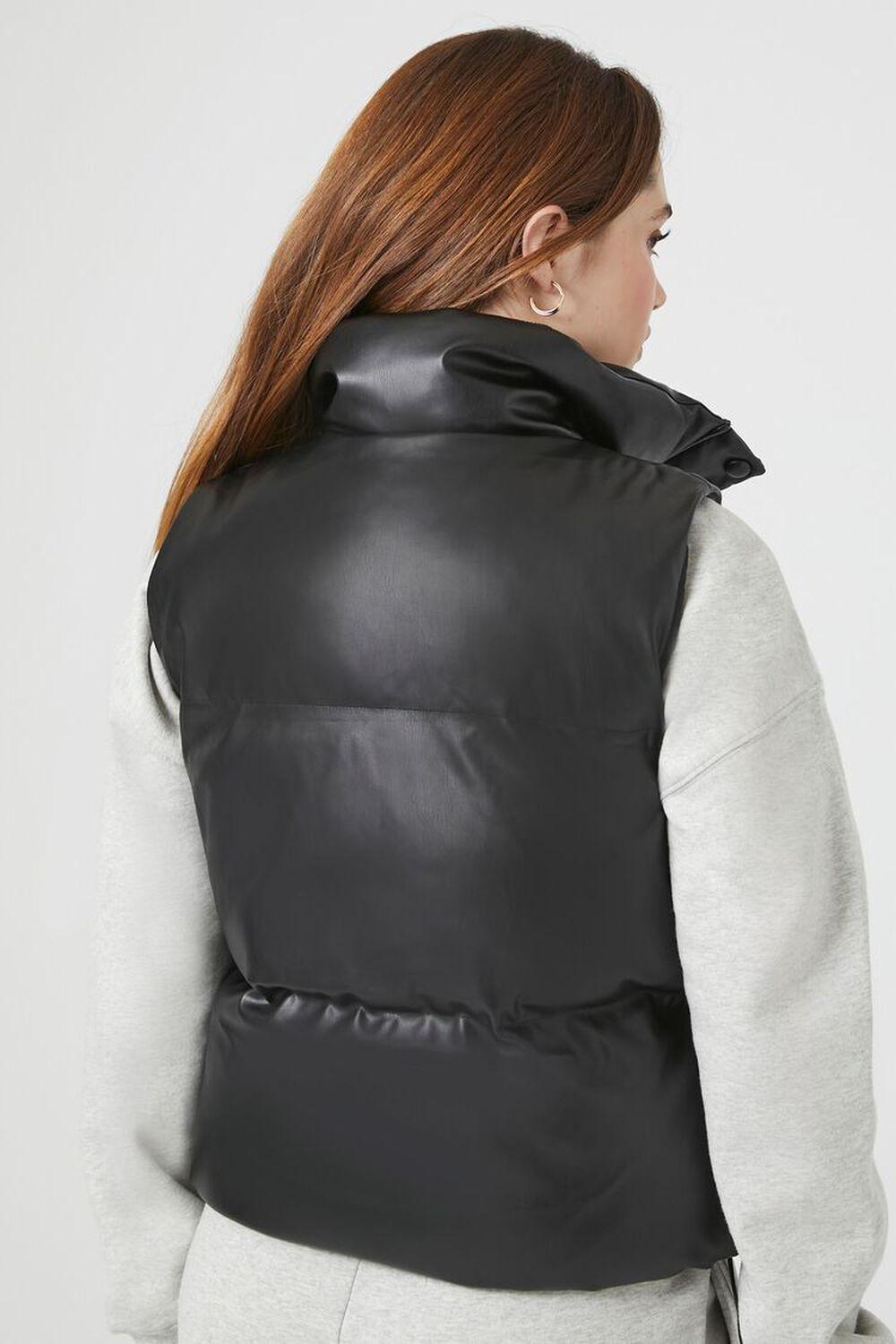 Faux Leather Quilted Puffer Vest | Forever 21 Product Image