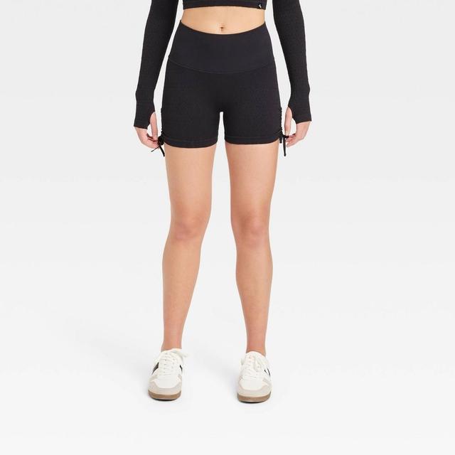 Womens Side Cinch Seamless Bike Shorts 2 - JoyLab Black Product Image