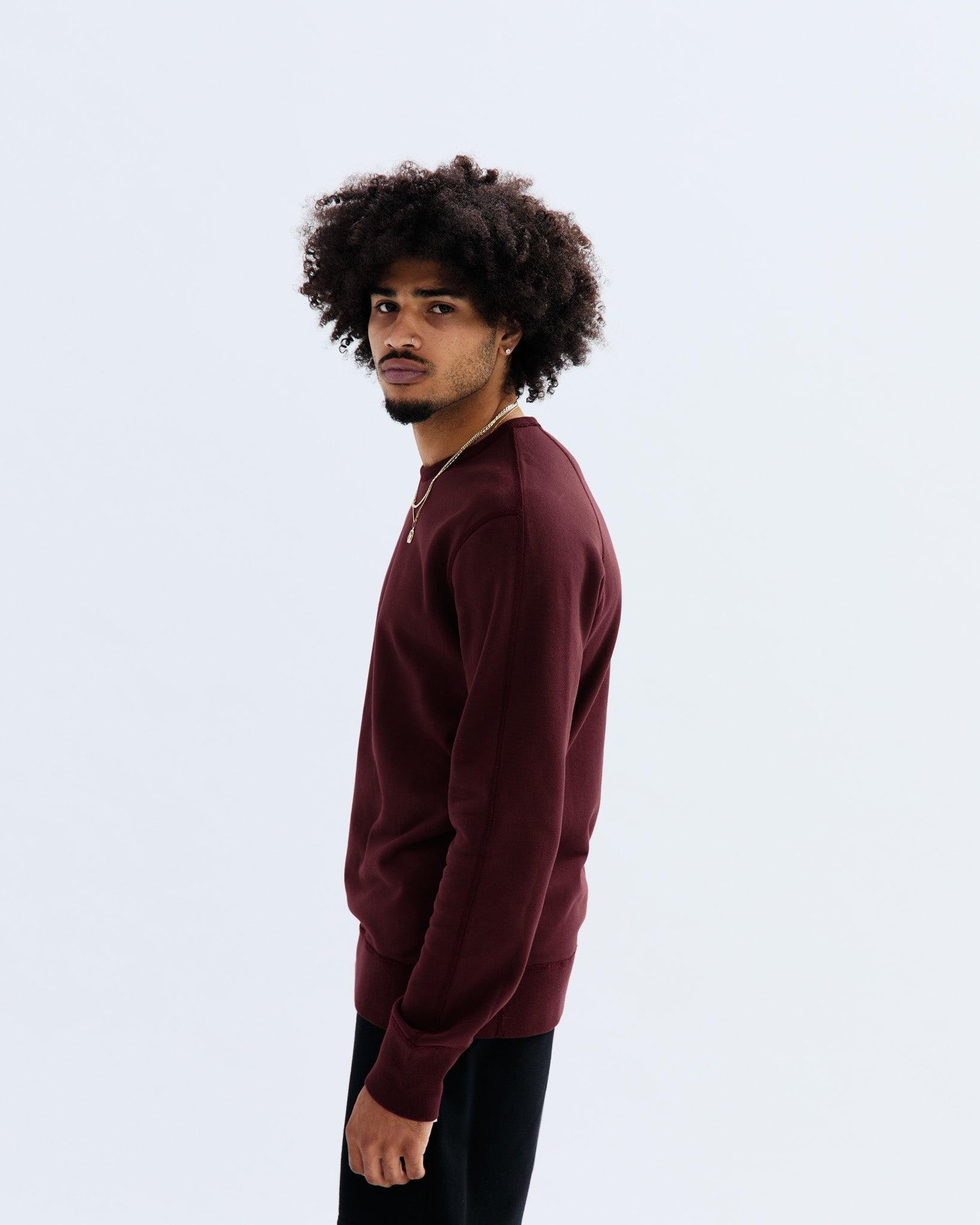 0984. Herringbone Terry Crewneck - Crimson Red Product Image