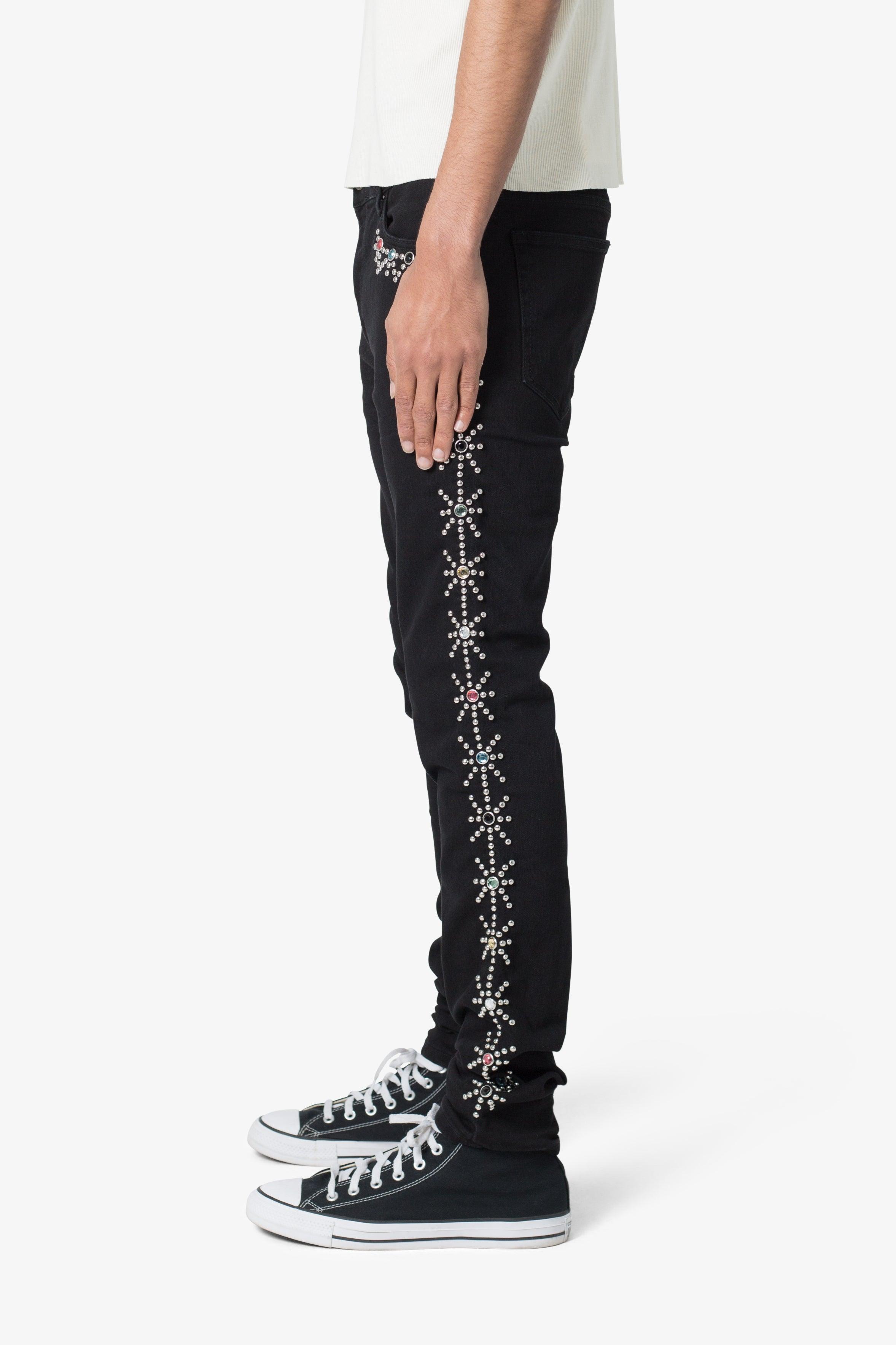 X620 Studded Skinny Denim - Black Product Image