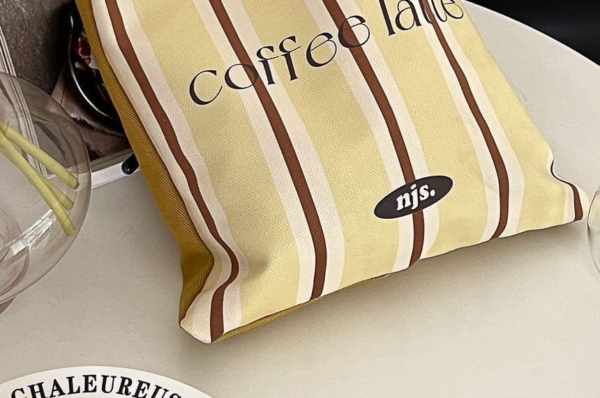 Lettering Striped Shopper Bag Product Image