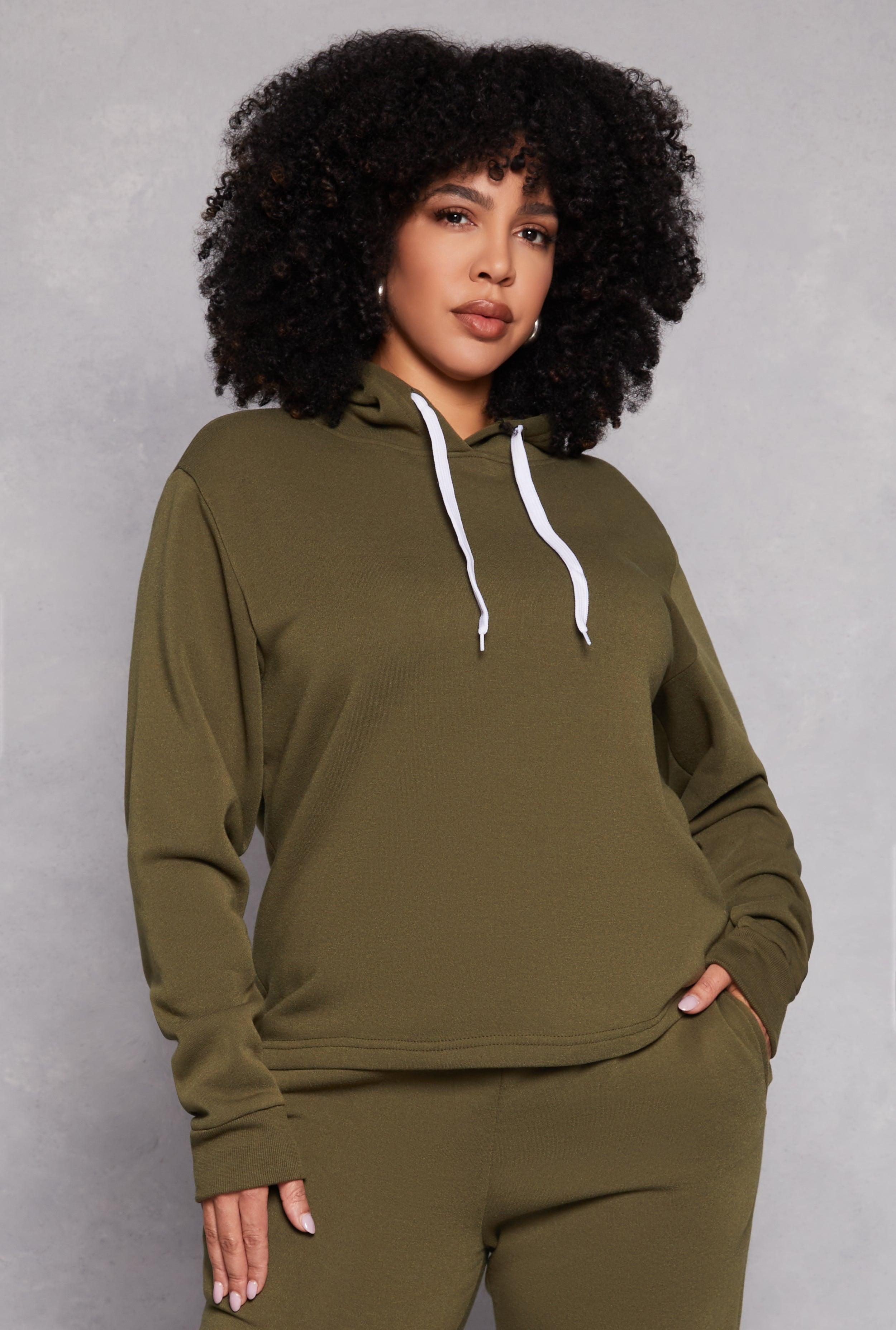 Womens Plus Size Fleece Pullover Hoodie Product Image