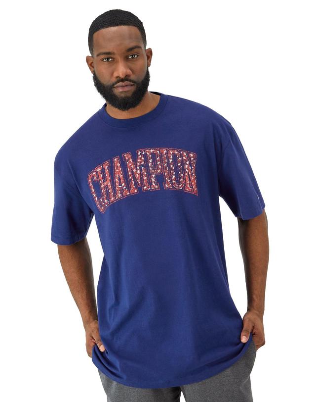 Mens Classic Graphic T-Shirt, Distressed Champion Stars (Big & Tall) Jewel Sapphire 2XB Product Image