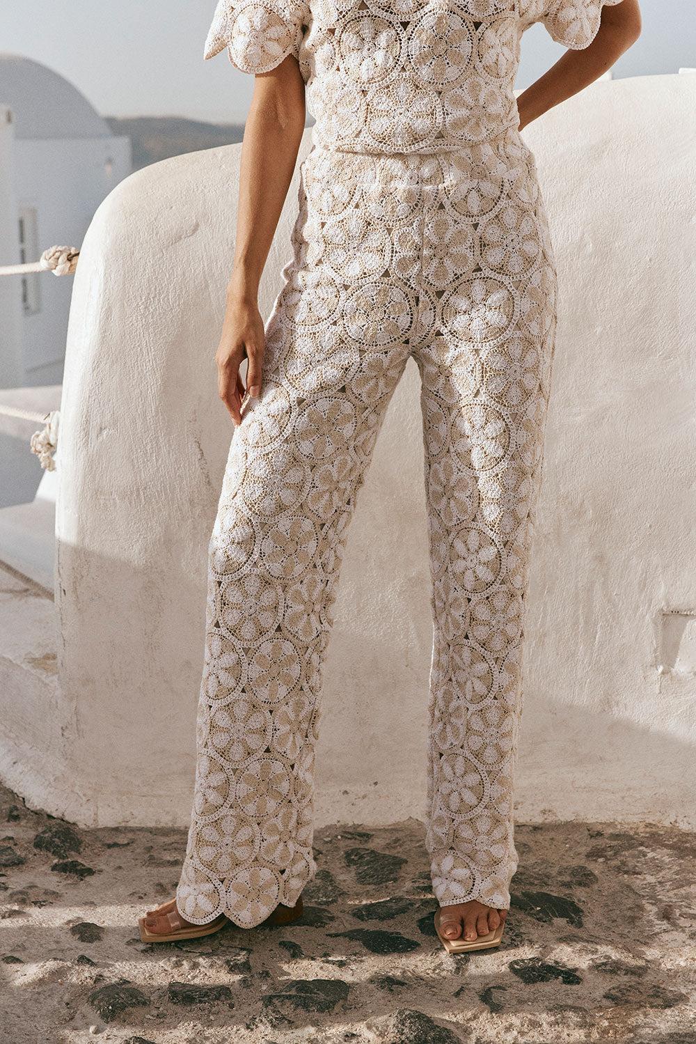 Kalila Crochet Pants - Ivory Product Image