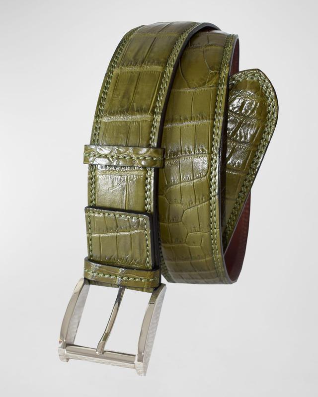 Mens Crocodile Leather Dress Belt Product Image