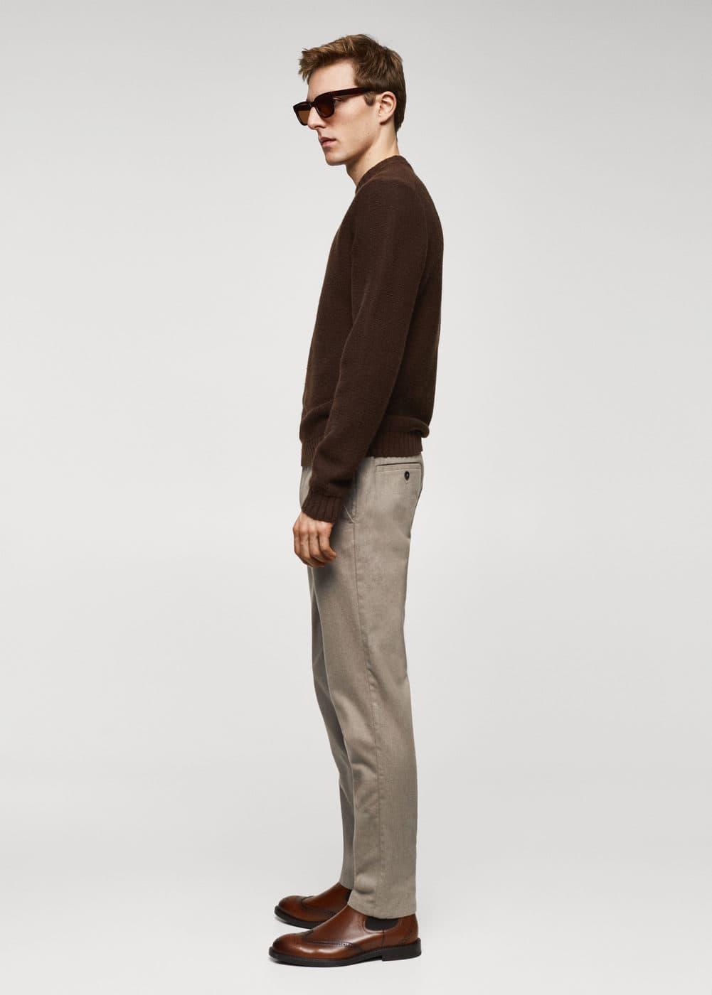 MANGO MAN - Slim fit structured cotton pants beigeMen Product Image