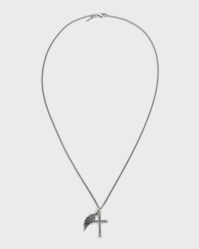 Mens Wing Cross Pendant Necklace Product Image