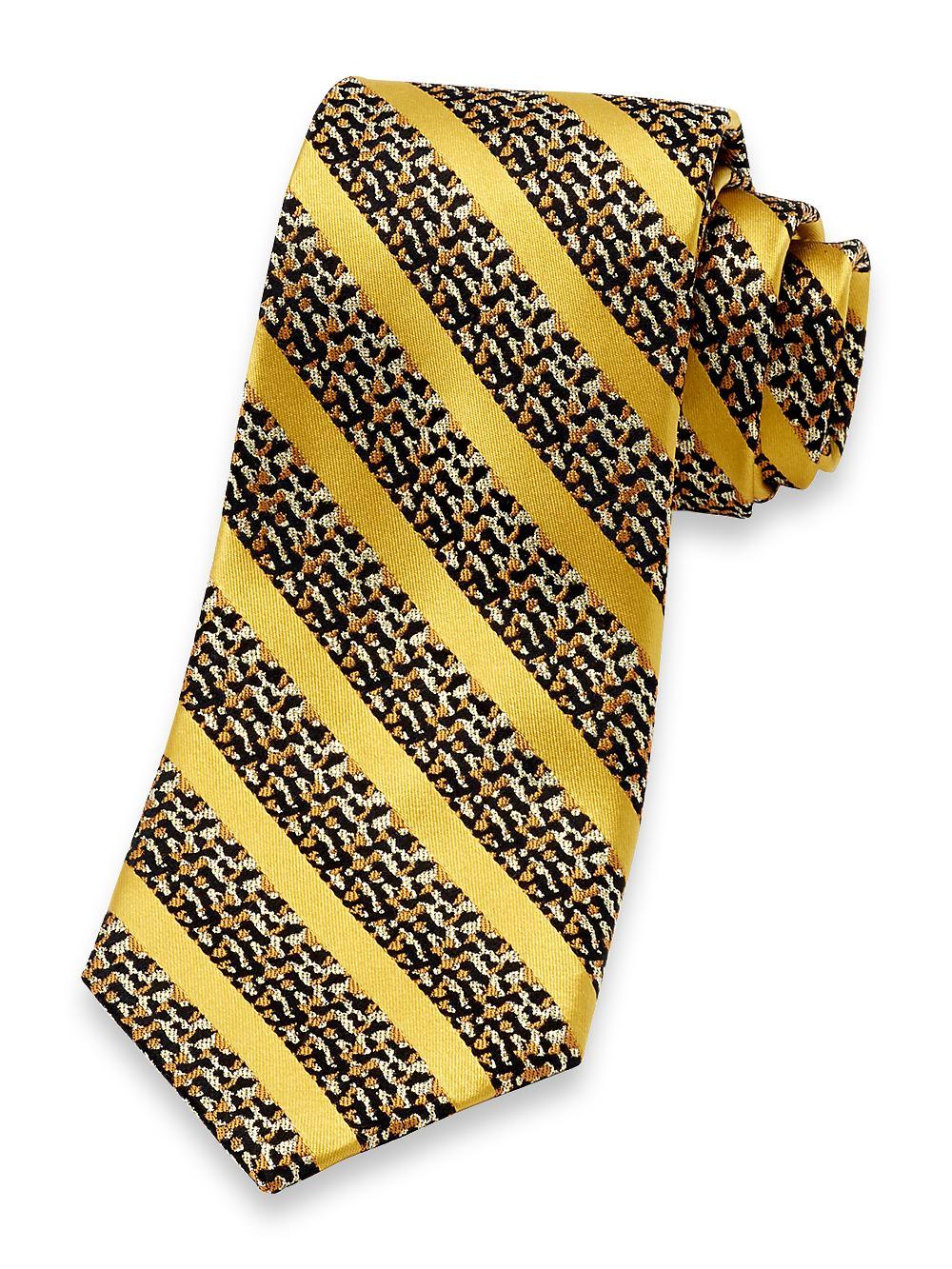 Stripe Woven Silk Blend Tie Product Image