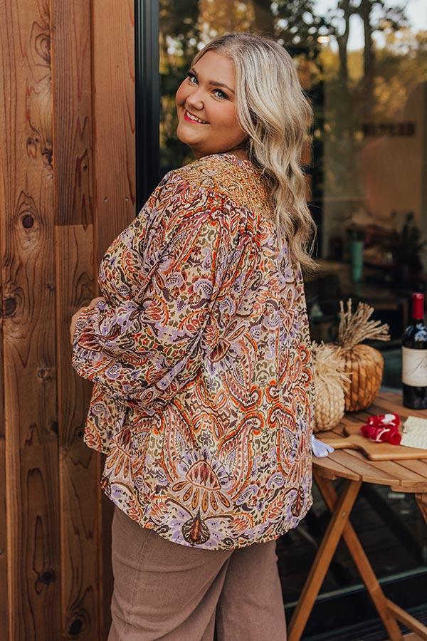 Vino Sippin' Paisley Shift Top Curves Product Image