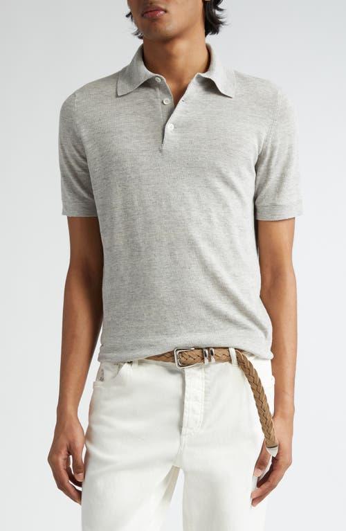 Brunello Cucinelli Linen & Cotton Short Sleeve Polo Product Image