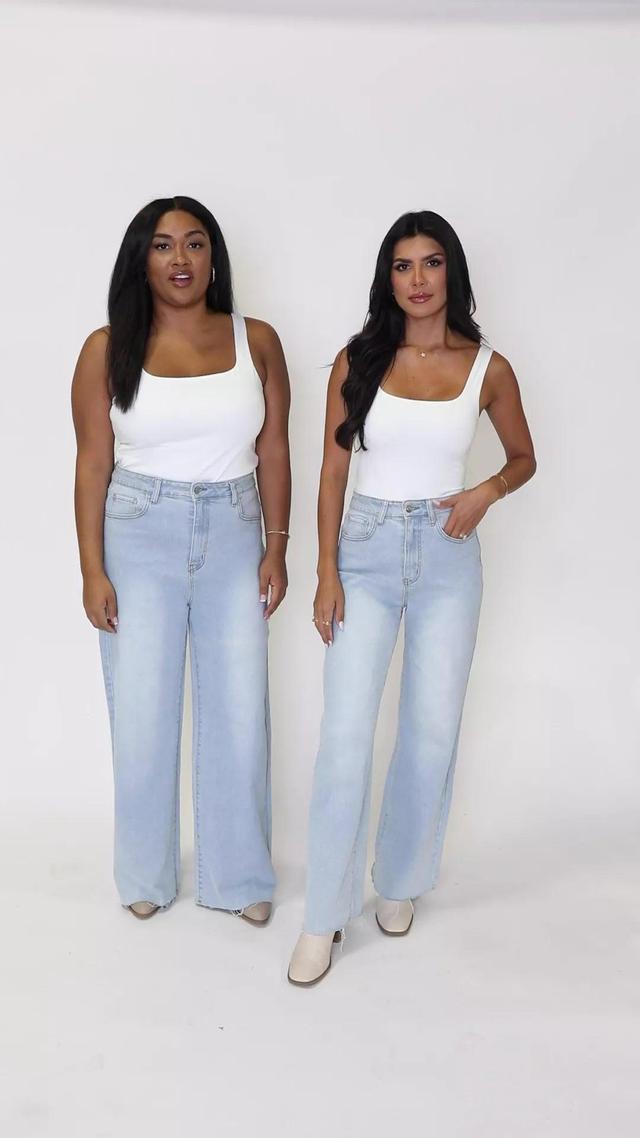 Kelsea Light Wash Wide Leg Jeans Product Image