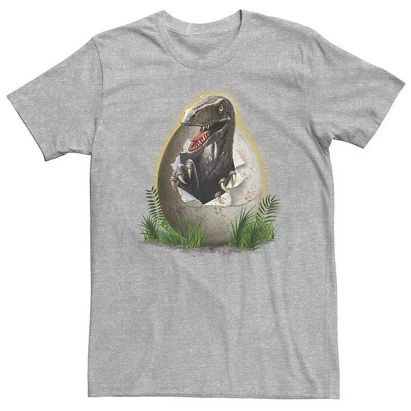 Big & Tall Jurassic Park Raptor Breaking The Egg Tee, Mens Athletic Grey Product Image