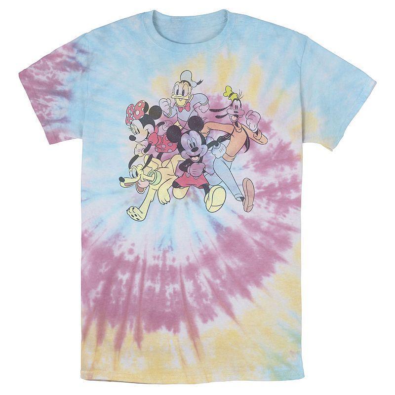 Mens Disney Mickey And Friends Group Shot Running Portrait Wash Tee Product Image