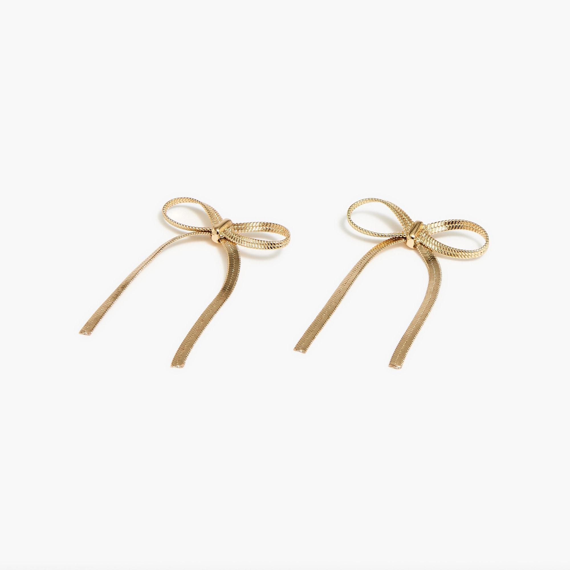 Metallic bow earrings Product Image