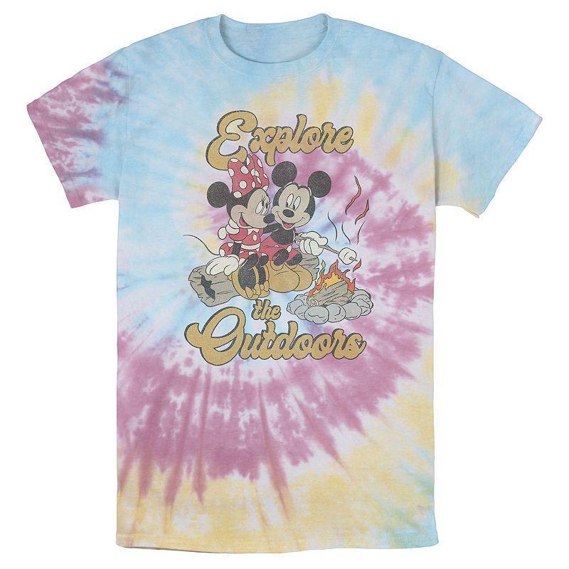 Mens Disney Mickey & Minnie Explore The Outdoors Portrait Bomabrd Wash Tee Product Image