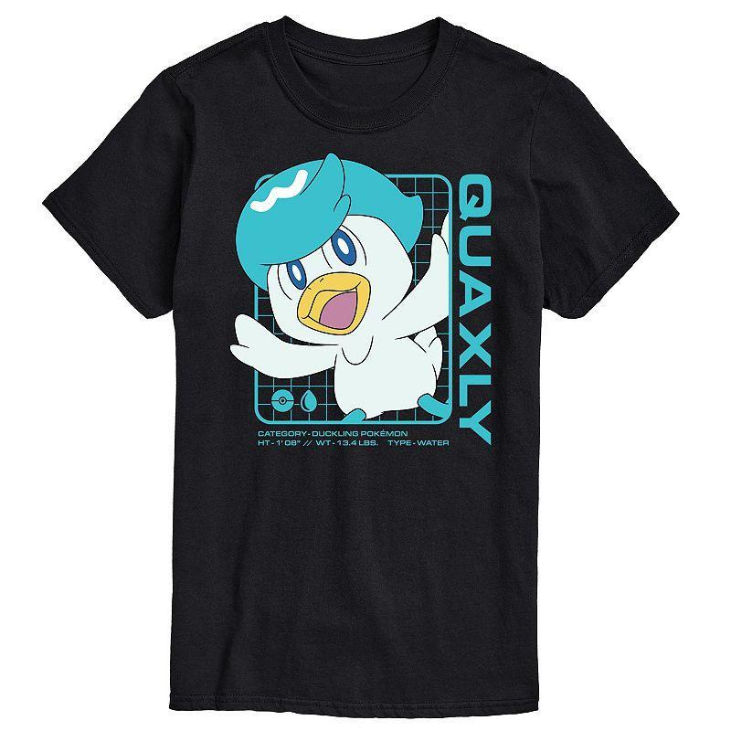 Mens Pokemon Quaxly Stats Graphic Tee Black Product Image