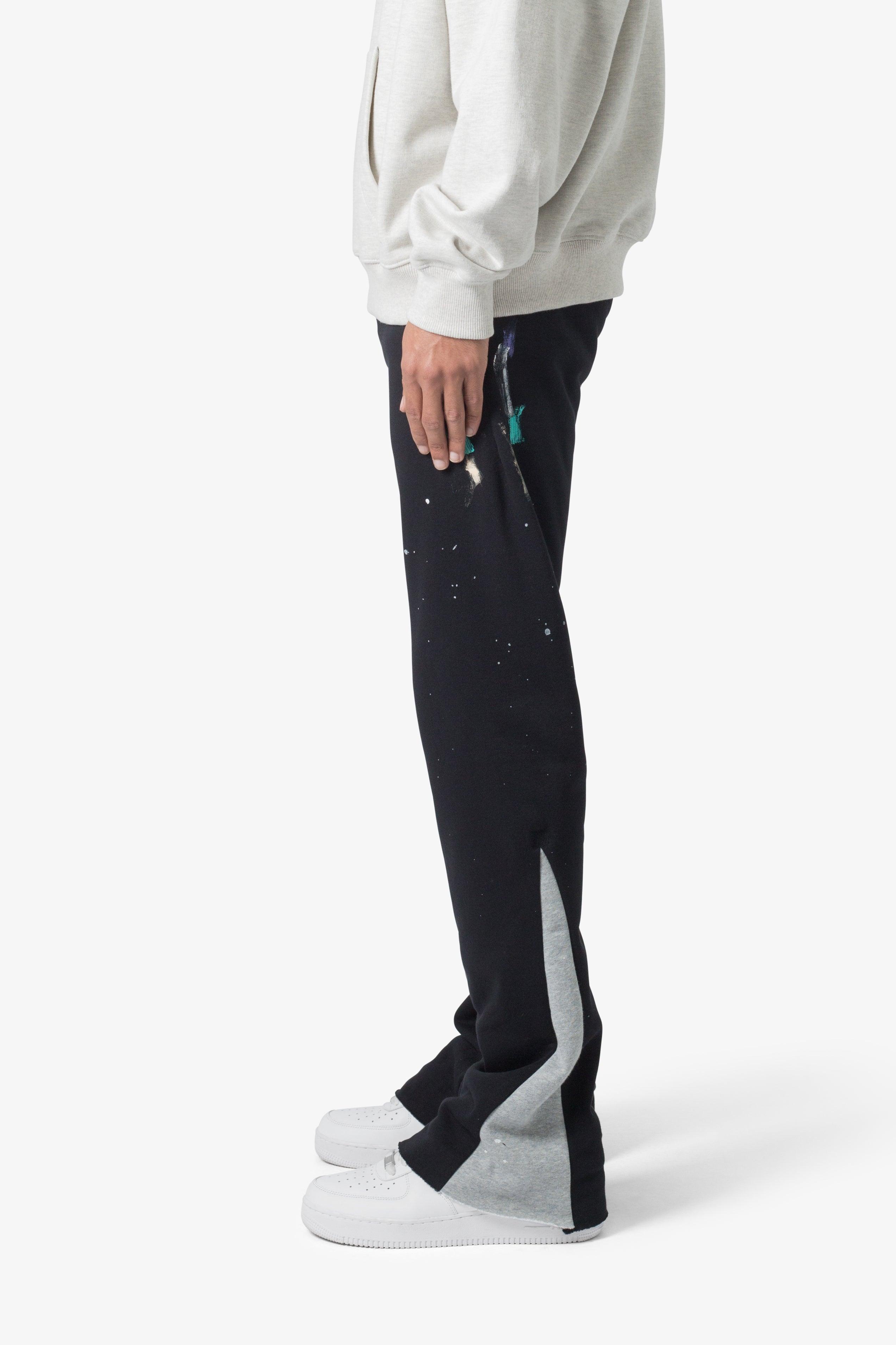 Contrast Bootcut Sweatpants - Black Product Image