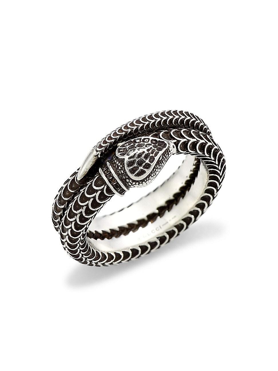 Mens Sterling Silver Snake Ring Product Image