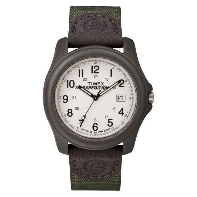 Mens Timex Expedition Camper Watch with Nylon/Leather Strap and Resin Case T49101JT Product Image