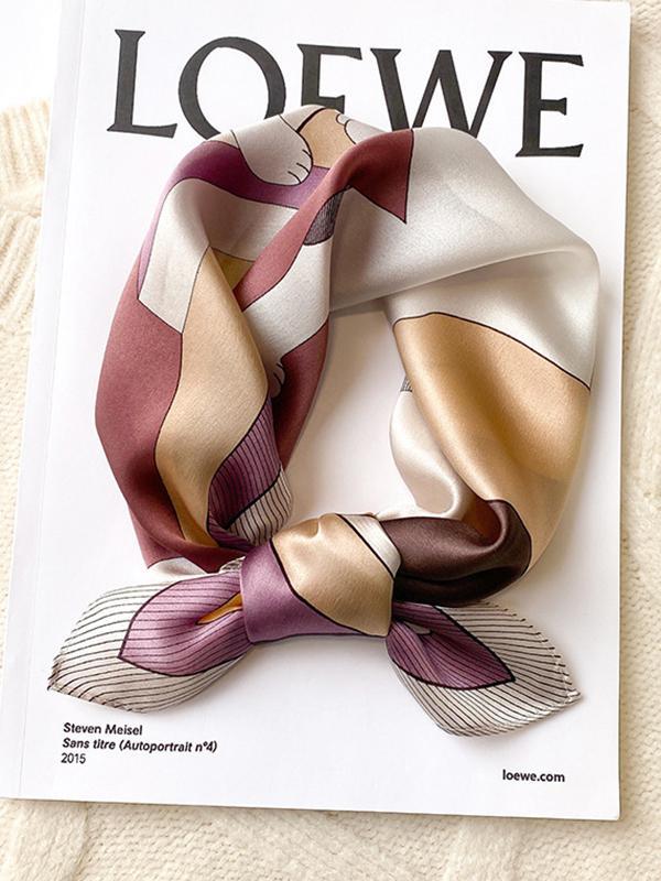 Square Printed Striped Scarf Product Image