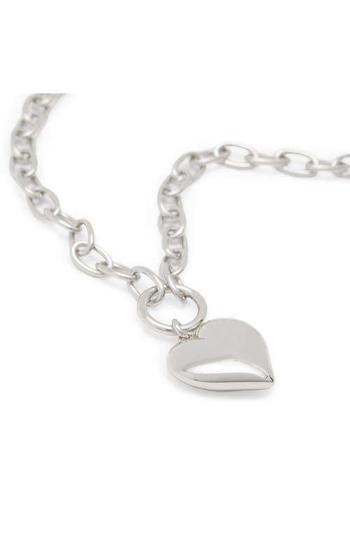 Puffy Heart Pendant Necklace In Rhodium Product Image