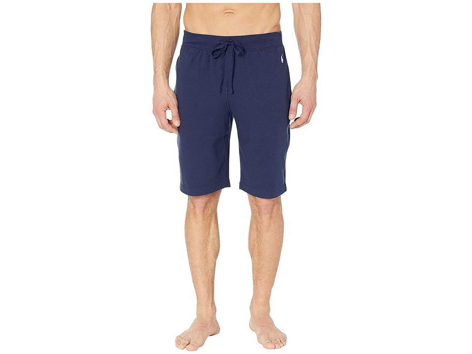 Polo Ralph Lauren Midweight Waffle Sleep Shorts (Cruise Navy/White Pony Print) Men's Pajama Product Image