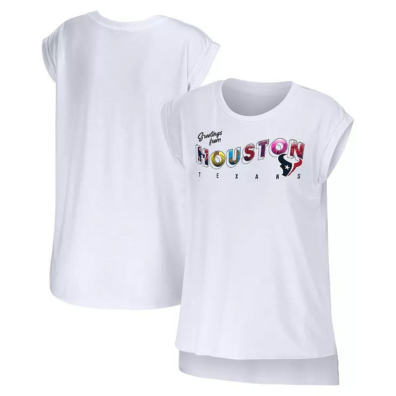 Womens WEAR by Erin Andrews Houston Texans Greetings From Muscle T-Shirt Product Image