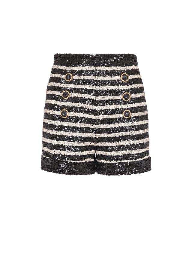 6-button striped shorts Product Image