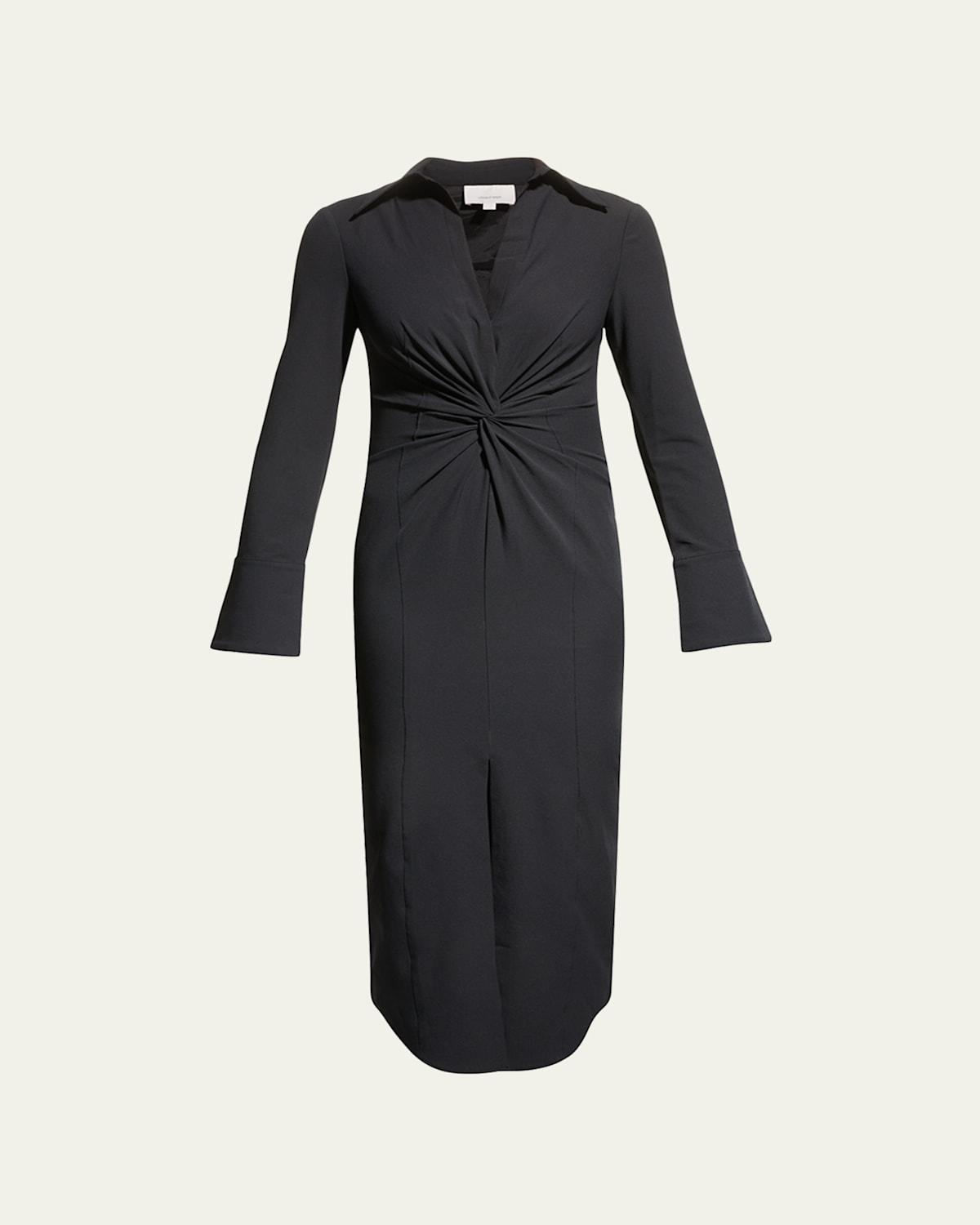 Mckenna Collared Midi Dress In Black Product Image