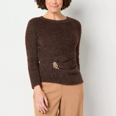 Liz Claiborne Womens Crew Neck Long Sleeve Pullover Sweater Product Image