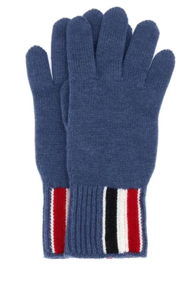 Rwb Intarsia Knitted Striped Gloves In Blue Product Image