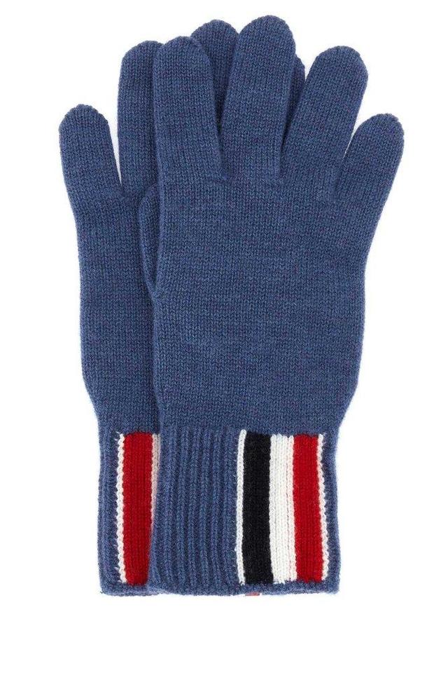 Rwb Intarsia Knitted Striped Gloves In Blue Product Image