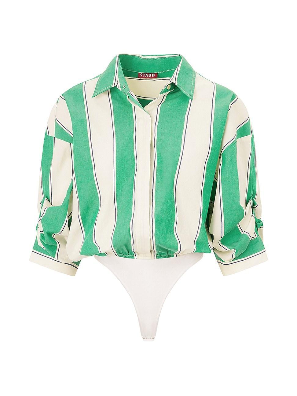 Womens Traverse Striped Button-Up Bodysuit Product Image