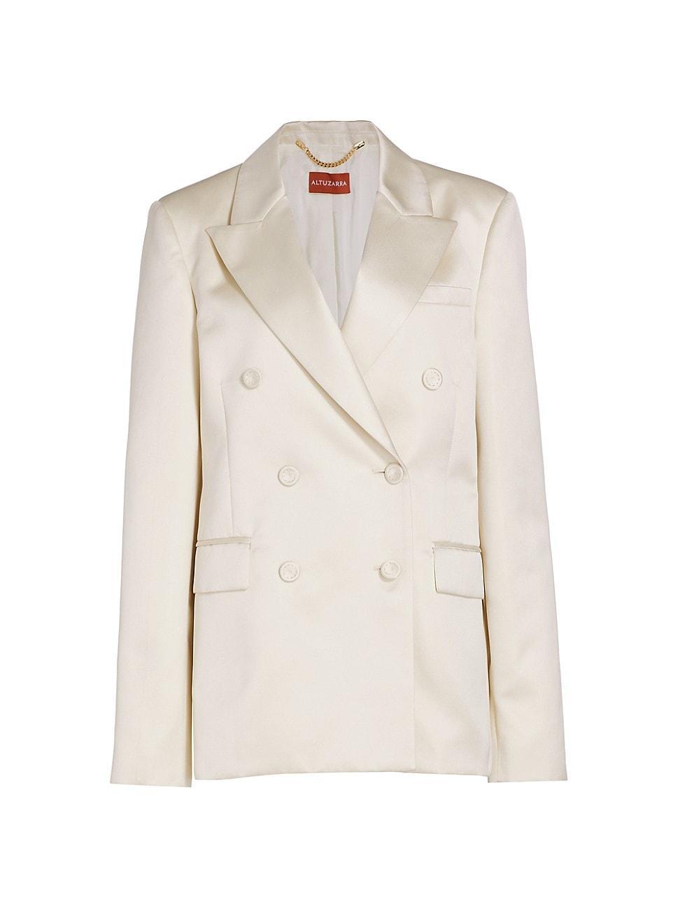 Womens Hattson Satin Double-Breasted Blazer Product Image