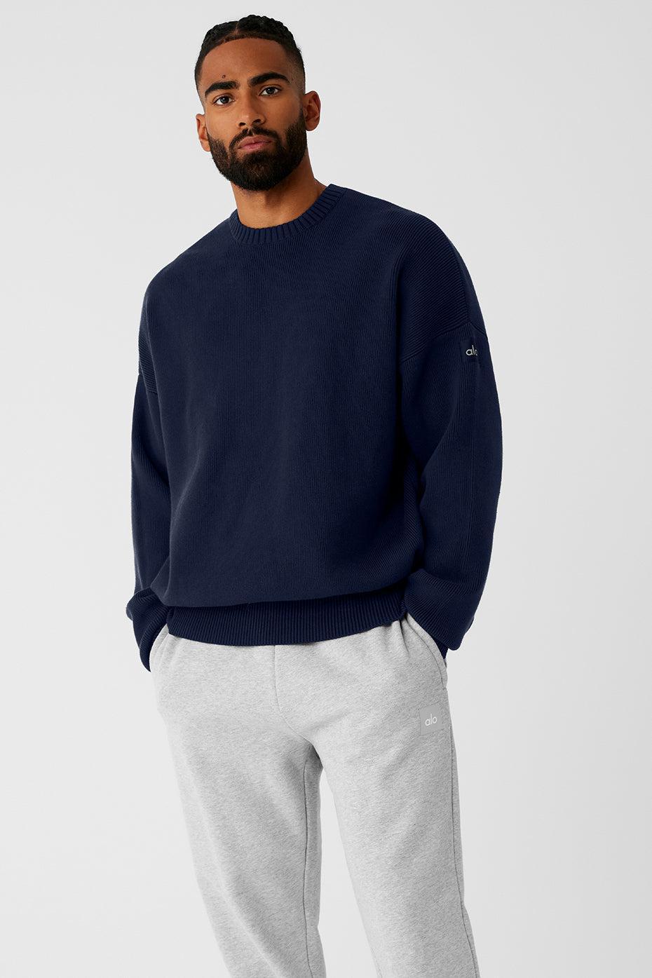 Scholar Crew Neck Sweater - Navy Product Image