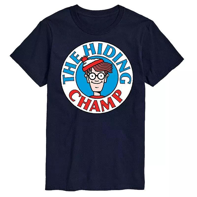 Mens Wheres Waldo The Hiding Champ Graphic Tee Blue Product Image